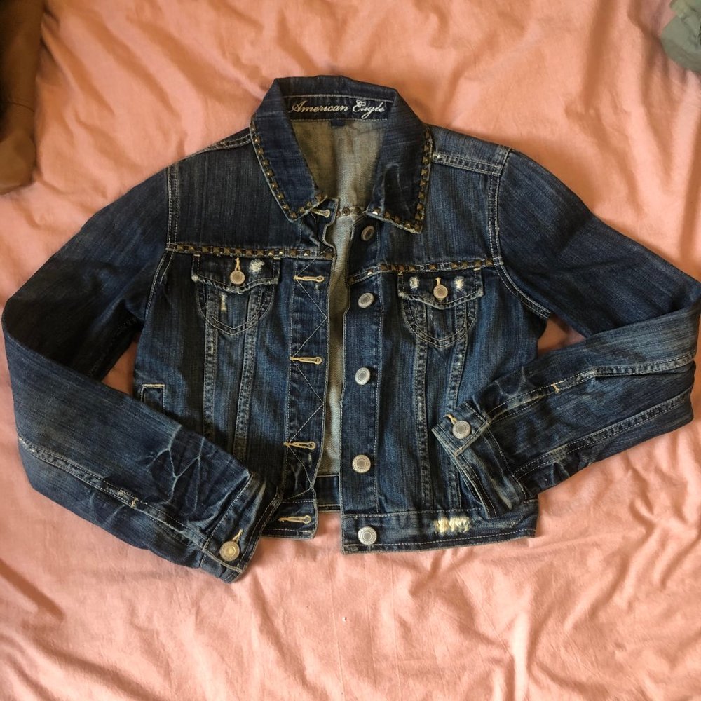 American Eagle Denim Jacket With Studs - image 1